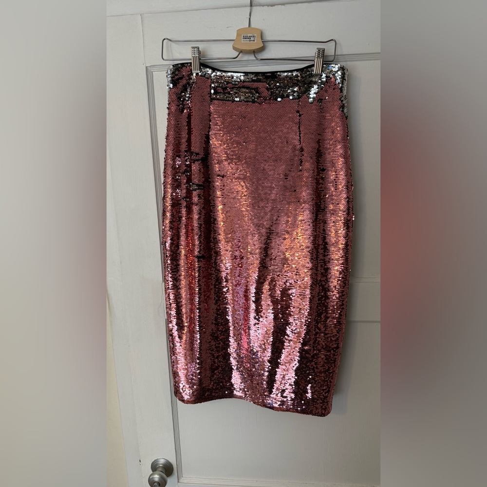 New York & Company Rose Sequin Pencil Skirt